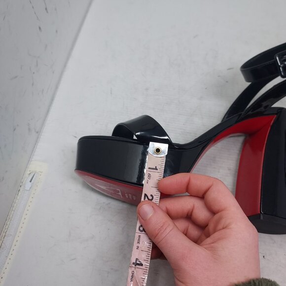 Christian Louboutin Movida Sabina Black Patent Platform Sandal - Picture 11 of 11